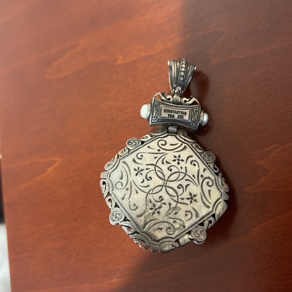 Signed Konstantino Sterling Silver and 18k Gold Enhancer Pendant - Picture 6 of 11